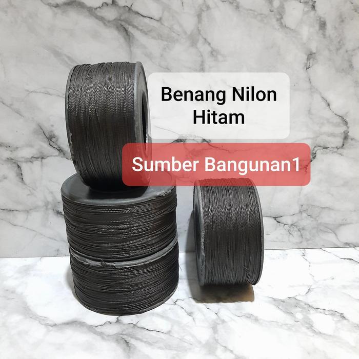 PREMIUM Benang nilon hitam besar tali bangunan sol sepatu nylon (2pcs)