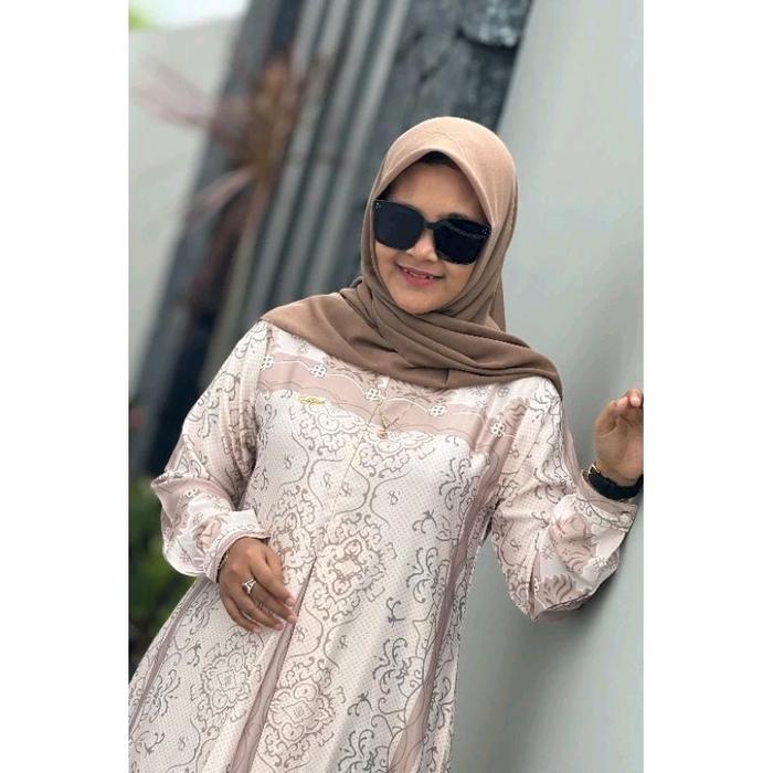 GAMIS ORI SAULIN SUTRA SILK BROWNY (Redy) Syari Muslim Dress
