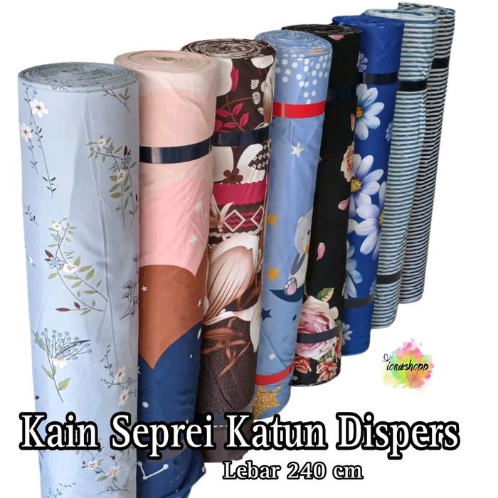 Kain Seprei Meteran Katun Diapers Lebar 240cm - 11 Varian Motif - Harga 25rb/Meter