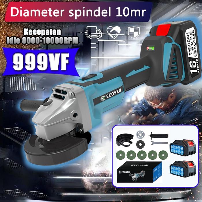 ECOSEN Gerinda Baterai Brushless 100 mm/4Inch Mesin Gerinda Baterai Tangan Cordless Angle Grinder Me
