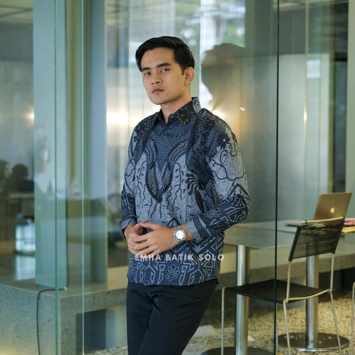 EMHA BATIK SOLO - WIRA LODRA | Kemeja Batik Pria Premium Lengan Panjang Slimfit Lapisan Furing Bahan