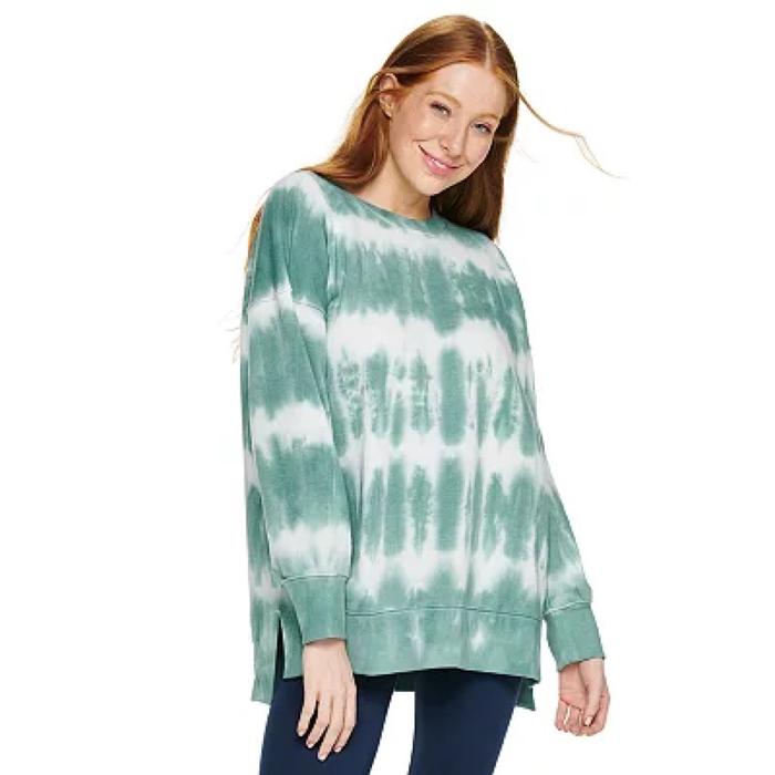 BEBAS ONGKIR SO BY KOHLS WOMEN SWEATSHIRT SOFT TIE DYE LEMBUT **