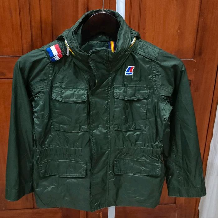 jaket anak outdoor parka taktikal army kway