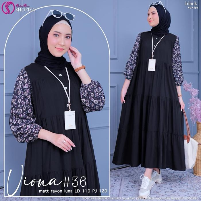 Viona midi Kanaya midi/Flora midi/Agata midi by shofiya ggs. dress midi wanita terbaru Gamis Muslim