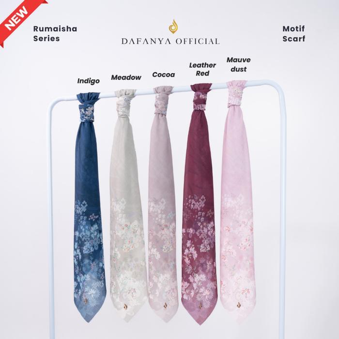 𝐃𝐀𝐅𝐀𝐍𝐘𝐀 - Rumaisha Series Jilbab Motif Floral Kerudung Segi Empat Hijab Scarf bahan Voal Laser Cut