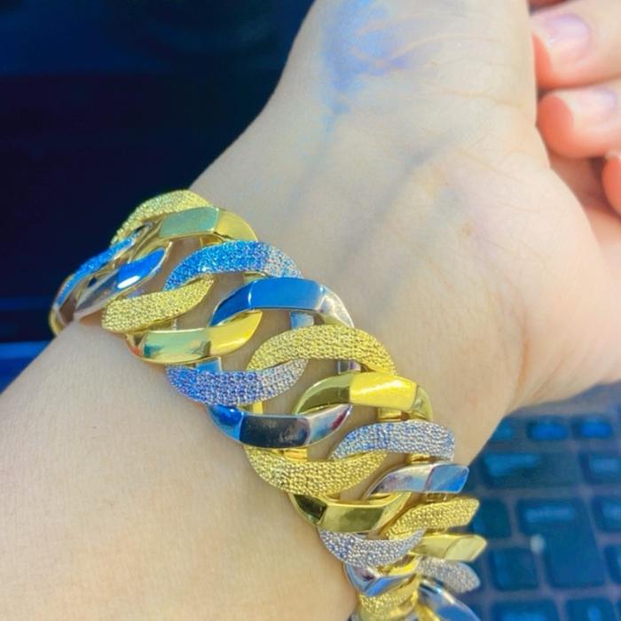 Gelang lipan kombinasi silver gold