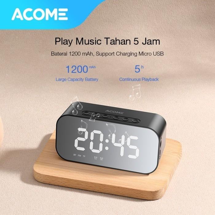 Acome A5 Bluetooth Speaker Jam Meja Digital Wireless Radio FM