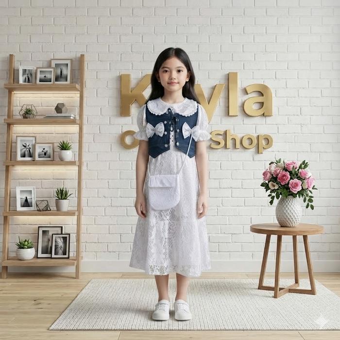 Gaun Fayolla Viral Model Kekinian 2026 Muslim Fashion Polka Series Rompi Lepas Pasang 3in1 free tas 