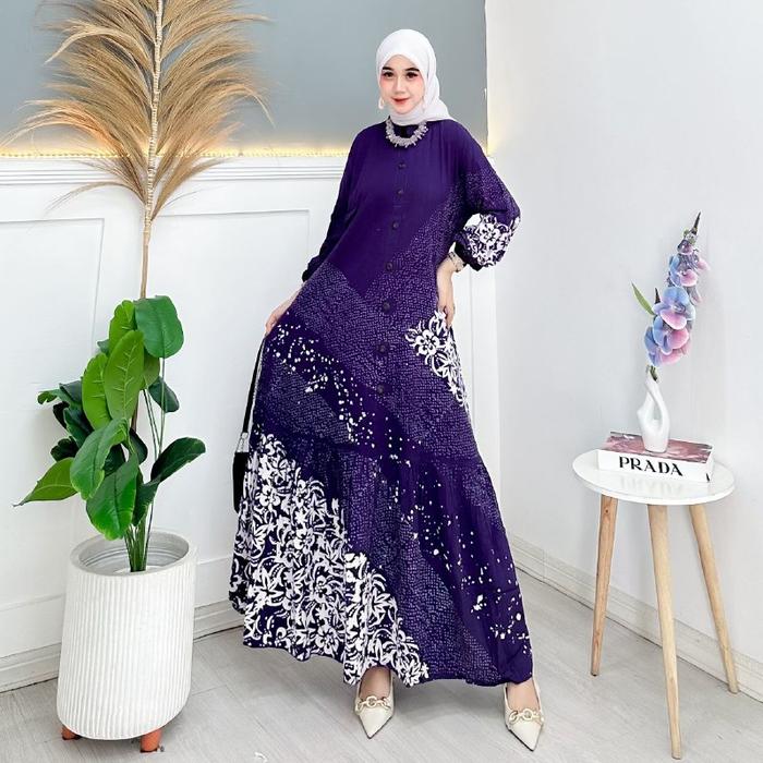 pusat konveksi daster wanita panjang motif batik design cantik harga murah pekalongan