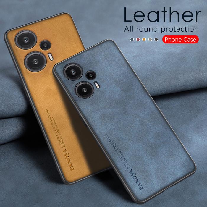 For Xiaomi Redmi Note 12 Turbo 5G Case Sheepskin Leather Matte Coque