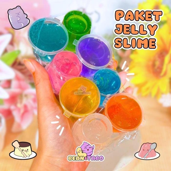 PAKET JELLY SLIME ISI 8 PCS BY SLIME BINTARO || JIGGLY SLIME || SLIME MURAH || SLIME ISI BANYAK