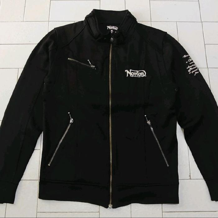 Jaket Sport Casual Motoran Norton Military Style Hitam
