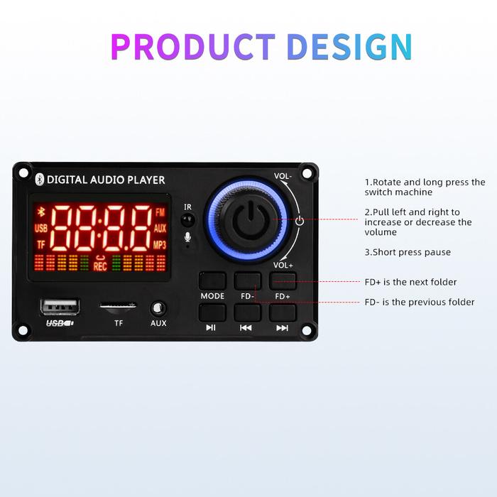 MP3 Decoder Papan Modul 8V-24V Bluetooth 5.0 Audio Player WMA WAV