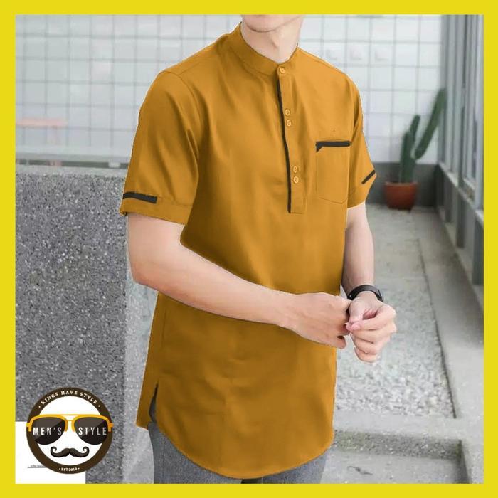 JJ634 Baju Koko Pria Kemeja Muslim Lengan Pendek KatunToyobo Size M-2XL HKK 05 BIG SALE