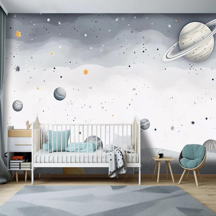 Custom Mural Wallpaper Cartoon Children's Room Kindergarten Cosmic