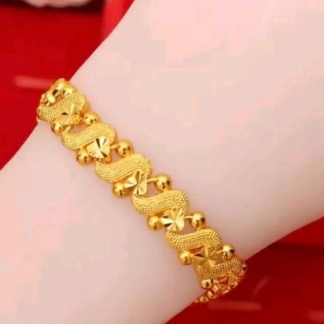 Gelang Tangan Dewasa Titanium Anti Luntur Perempuan - Pusat Xuping Titanium Emas Putih - Bracelets c