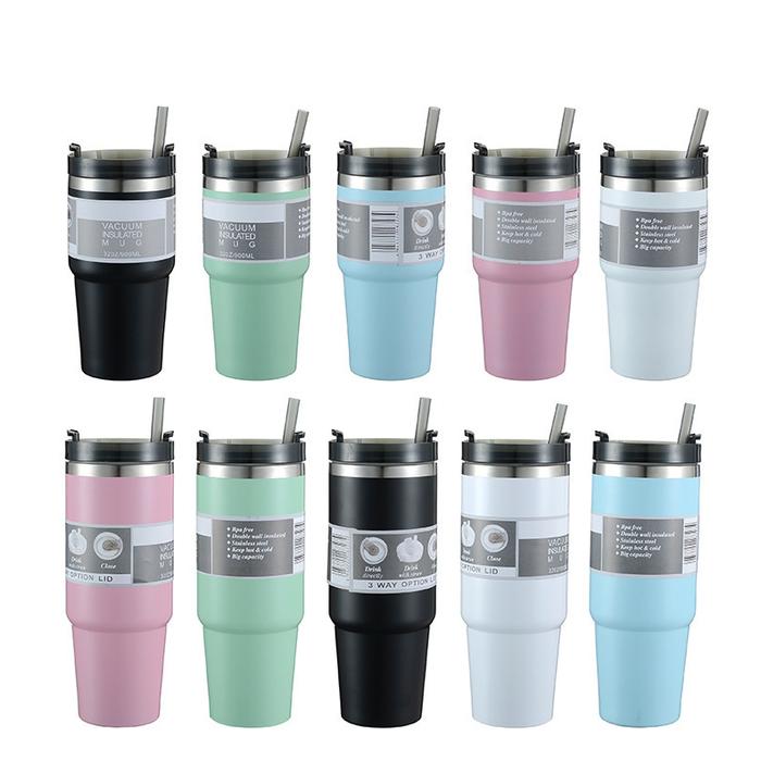 Tumbler Jumbo Stainless Steel Cangkir Tumbler Kopi Cup Stainless Steel Portabel Botol Minum Aestheti