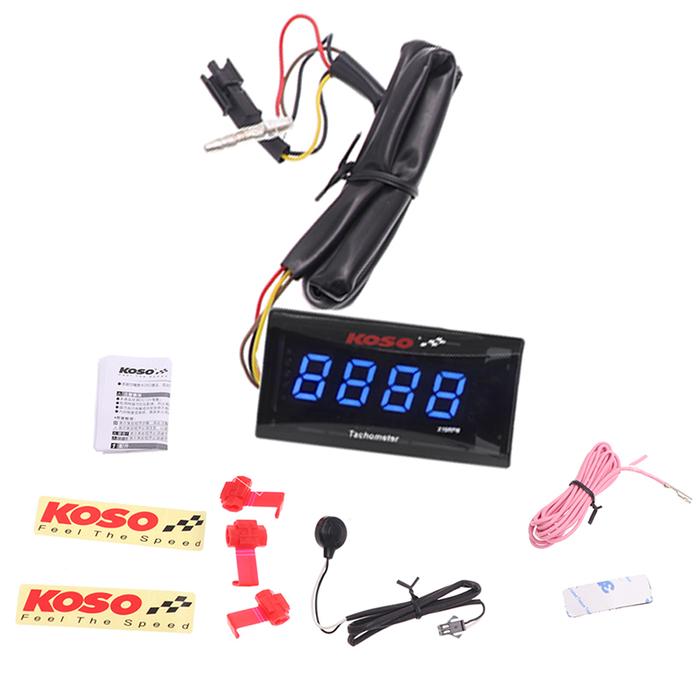Koso Tachometer RPM Meter Digital Persegi Tampilan LCD Motor Balap