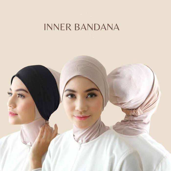 Ciput Kain Kaos Tali Turki Anti Pusing - Aksesoris Muslim - Hitam Premium inner budeg rayon Cepol ik