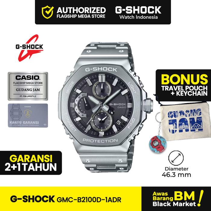 Jam Tangan G-Shock Pria GMC-B2100D-1ADR Black Silver Analog Rantai Original