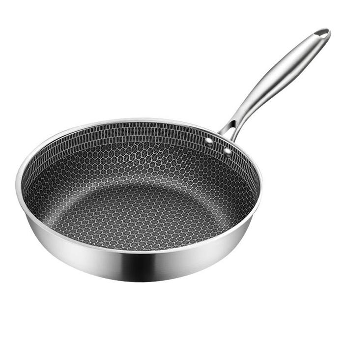 Frying Pans 316 Stainless Steel Skillet Honeycomb Wok Pan Induction