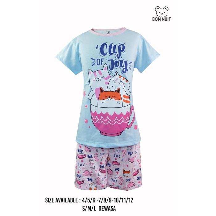 BONNUIT - Setelan Anak Perempn Usia 2-12 tahun Popcorn Cup Joy