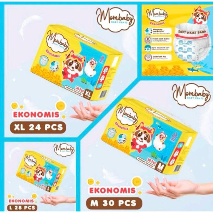 Mombaby Pants Ekonomis M32 L28 XL24 Popok Celana Diapers