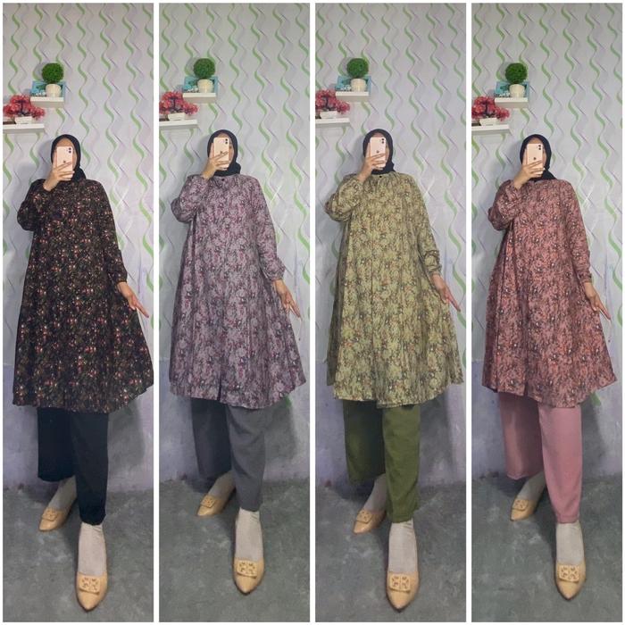 STELAN LONG TUNIK AZALEA ( rayon premium)             By zikri coleksen