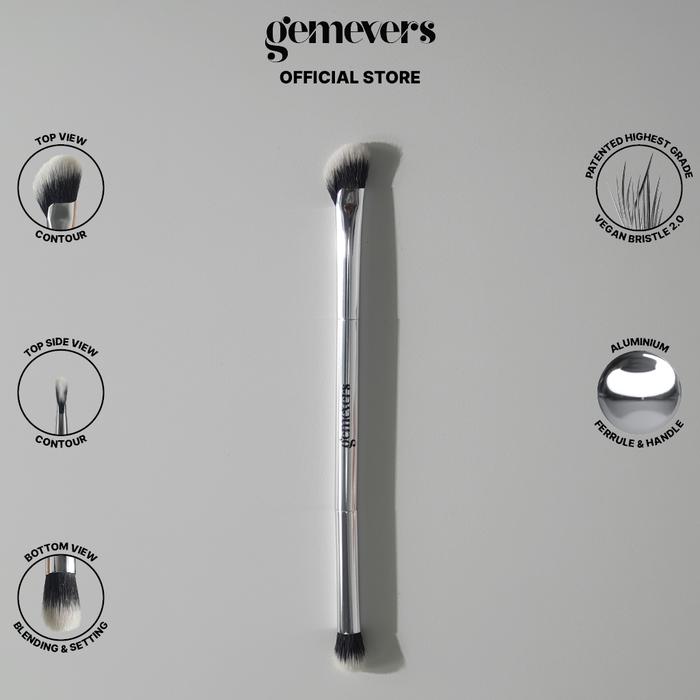 Gemevers Premium Dual-Ended Nose Contour Brush (Free Zip Lock Packaging) - Makeup Brush / Kuas Makeu