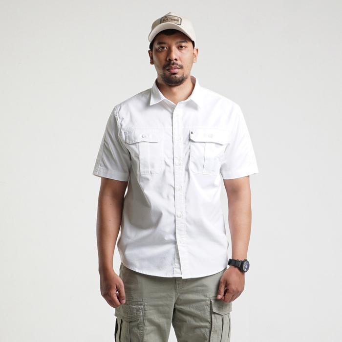 MGEE Kemeja Pria Outdoor Putih Lengan Pendek Shirt Tudor C004 White