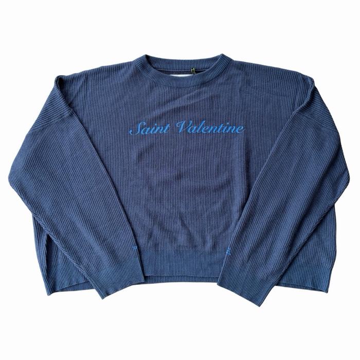 Hotel Official Saint Valentine Blue Oversized Thermal Sweater