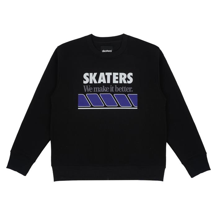 Skaters Crewneck Reblock 3 YB025 Black