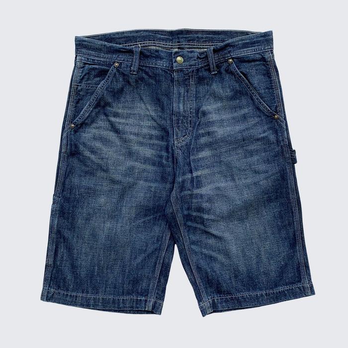 Blue Blue Indigo Vintage Oshkosh Classic Green Stitch Carpenter Denim Shorts - Unisex - 32