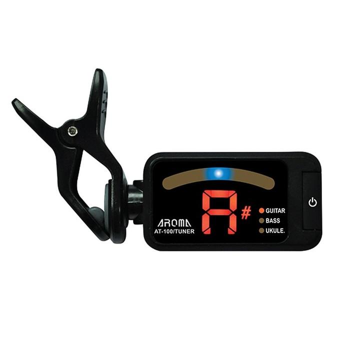 Gitar Universal Ukulele Bass Klip Hitam Portabel Tuner