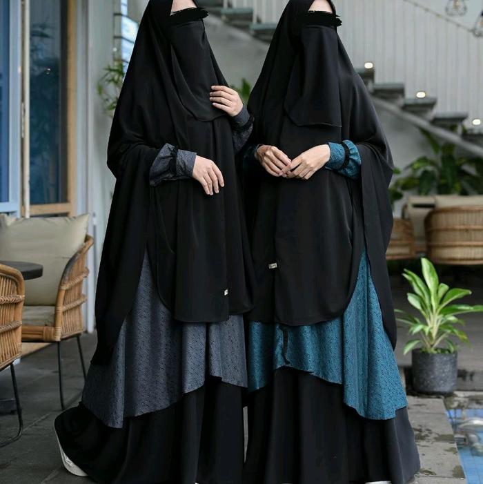 salwa set per antem busa tipis # New Mazaya motif 2 by damaira hijab | gamis syar'i | gamis casual