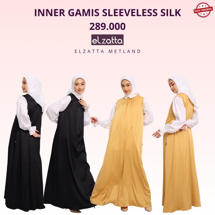 Elzatta Inner Gamis Sleeveless Silk Inner Gamis bahan satin adem terbaru elzatta