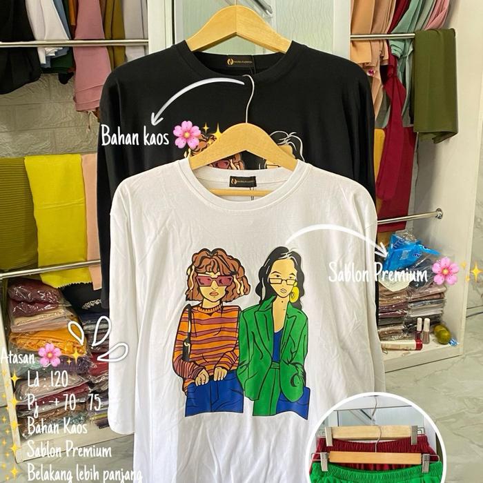 One set wanita / one set kaos / one set kekinian