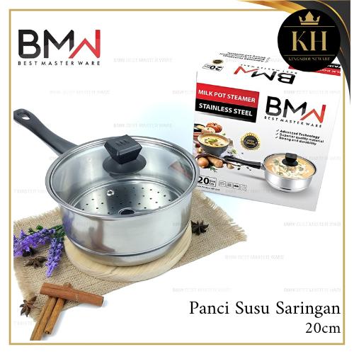 Kh- Panci Susu Saringan Steamer 20cm / Panci Susu Stainless Steel Saringan Steamer