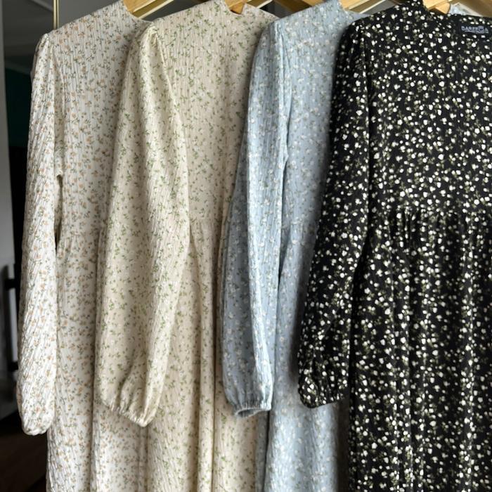 Gamis Premium Ayumi Dress Crinkle Motif Pasti Diskon
