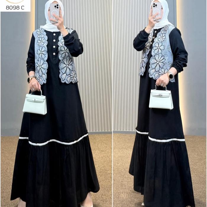 Gamis bordir by Semut,gamis semut terbaru,gamis linen