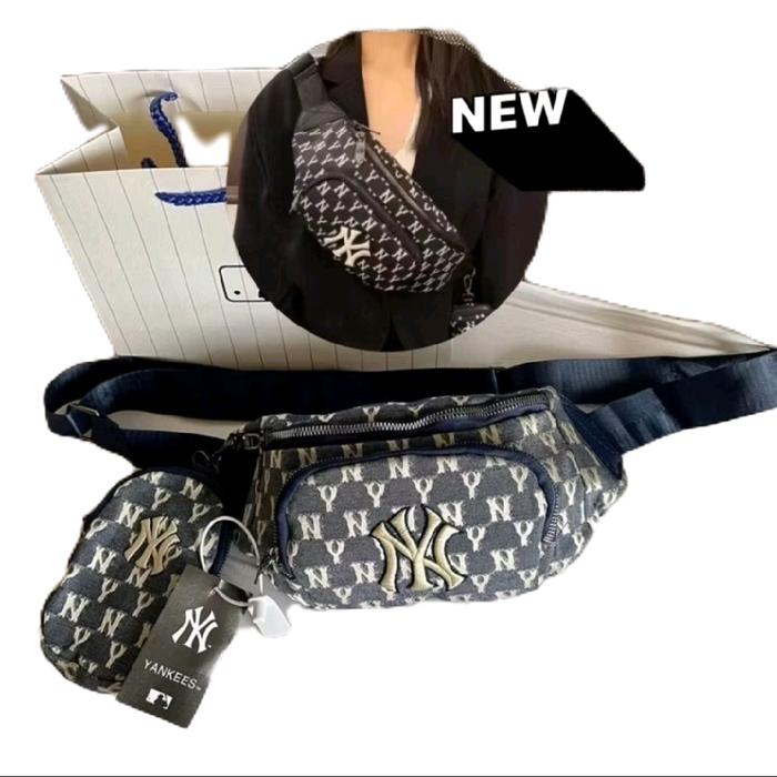 WB mlb Tas Pinggang Baru dengan Logo NY Desain Elegan untuk Gaya Anda Selempang Wanita Tampilan Eleg