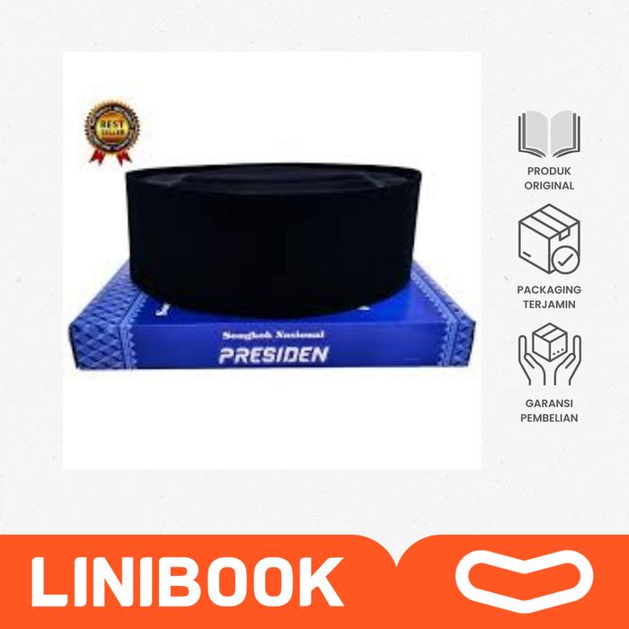 BUKU -  Peci - Songkok nasional  - PRESIDENT / AL IHSAN / MUSLIM SUSUN -  peci songkok hitam polos d