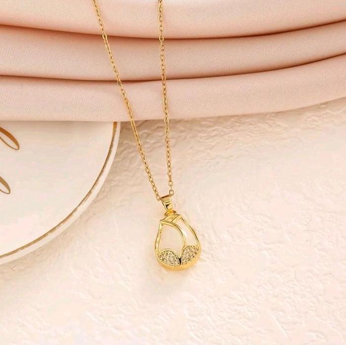 OOTD COD Kalung+Liontin Mutiara Nakelace Scl Collection oGold ±17K - Perhiasan