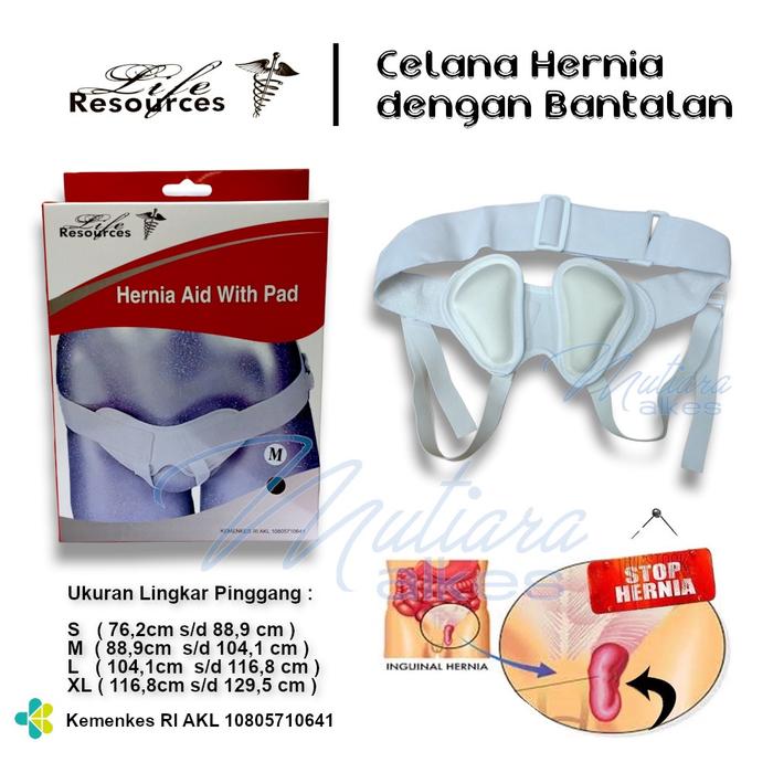 (MUTIARA ALKES) HERNIA Celana Hernia dengan Bantalan untuk Pria dan Wanita Ukuran S-XL HERNIA Life R