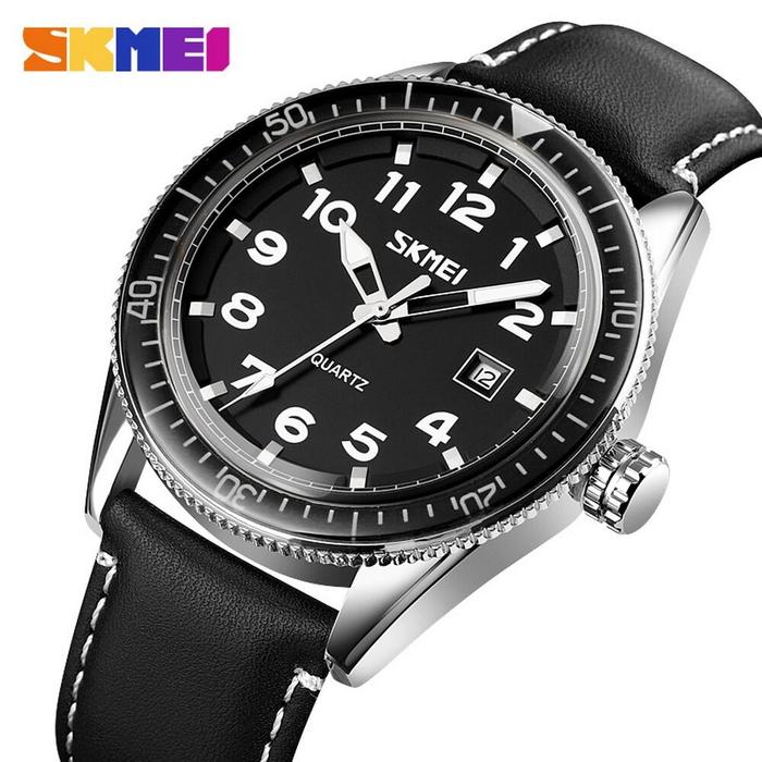 Jam Tangan Pria SKMEI 9232 Original Eksekutif Tali Kulit Premium