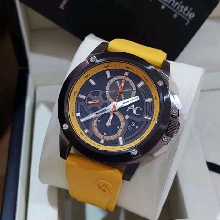 Jam tangan pria Alexander Christie  orginal tali rabber 9602 garansi resmi 1hn jamtangan pria mewah 