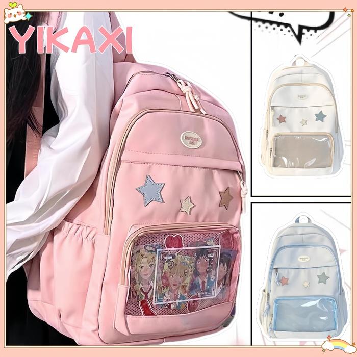 【COD✅】Niche Design Sense Tas /Transparan Kampus jk /Tas Sekolah Siswa Bahu Ganda /Tas Ransel Siswa A