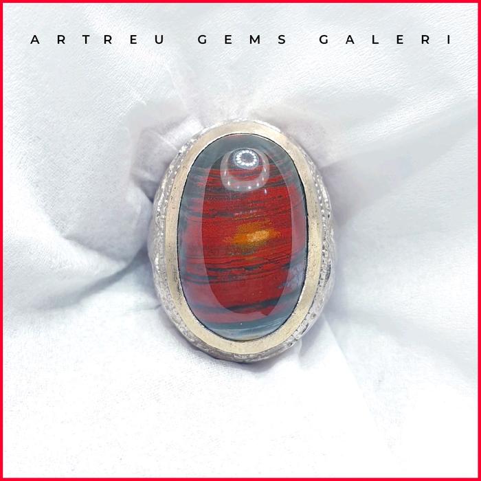 Batu Fokay Kelor Urat Merah | Cincin Batu Akik Ring 5-10
