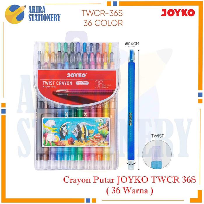 Krayon Putar JOYKO TWCR 36 Warna Panjang / Twist Crayon Joyko TWCR-36 Long / Kerayon Minyak isi 36