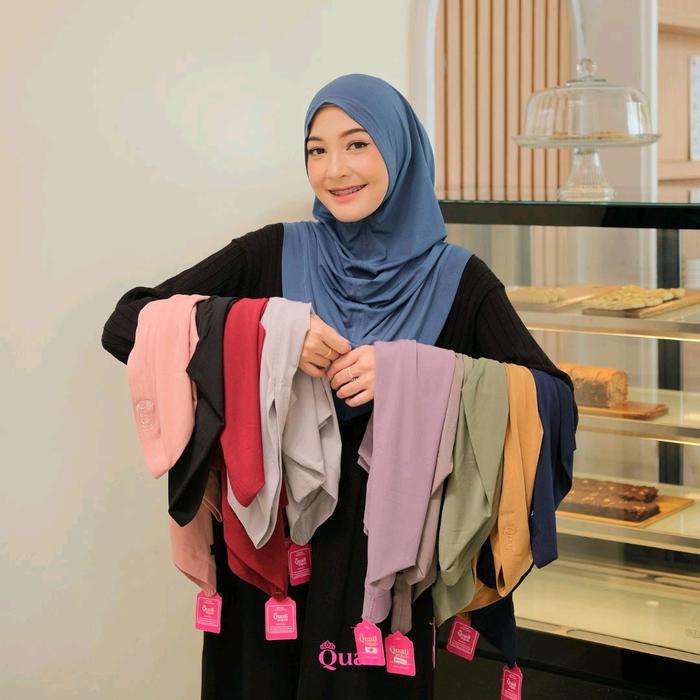 Jilbab donita quail hijab original instan jerset premium model terbaru nutup belakang terbaru COD Ag